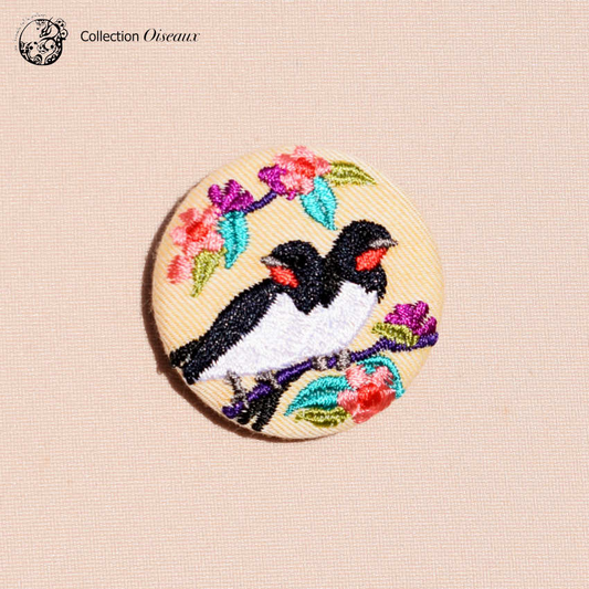 Broche petit format Couple d’Hirondelles
