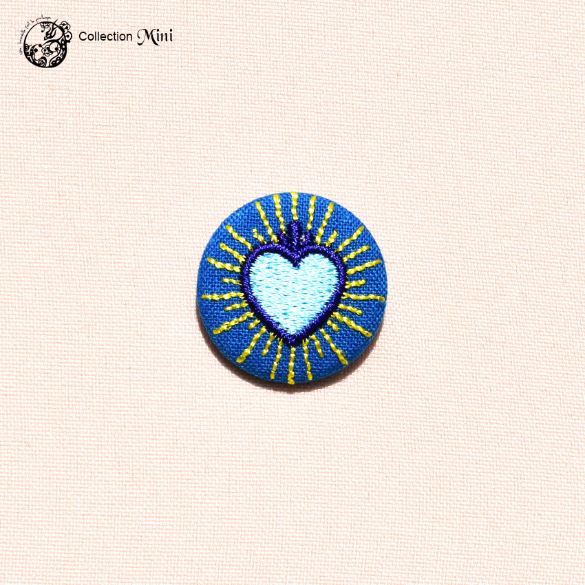 Broche Mini Cœur Shine Bleu