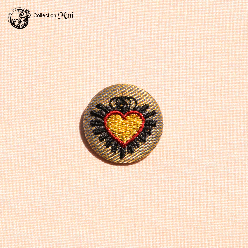 Broche Mini cœur doré et jaune