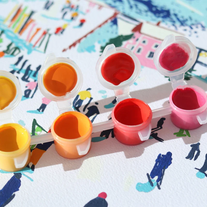 Kit de peinture Skiing Among Montains