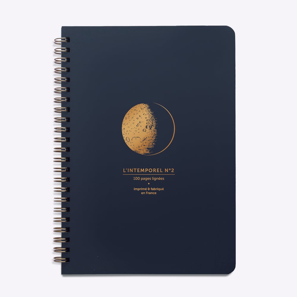 Carnet Intemporel Lune bleu marine