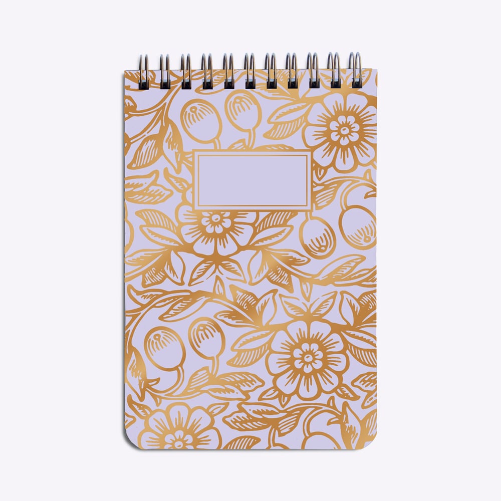 Petit bloc Lino Flowers lilas