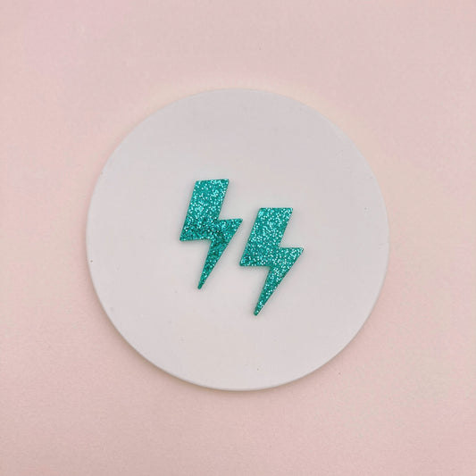 Boucles d’oreilles puces Éclairs vert