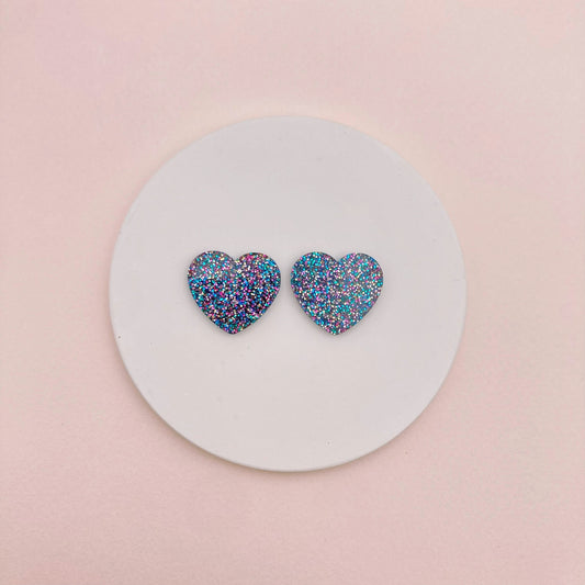 Boucles d’oreilles puces Coeur - Multicolore