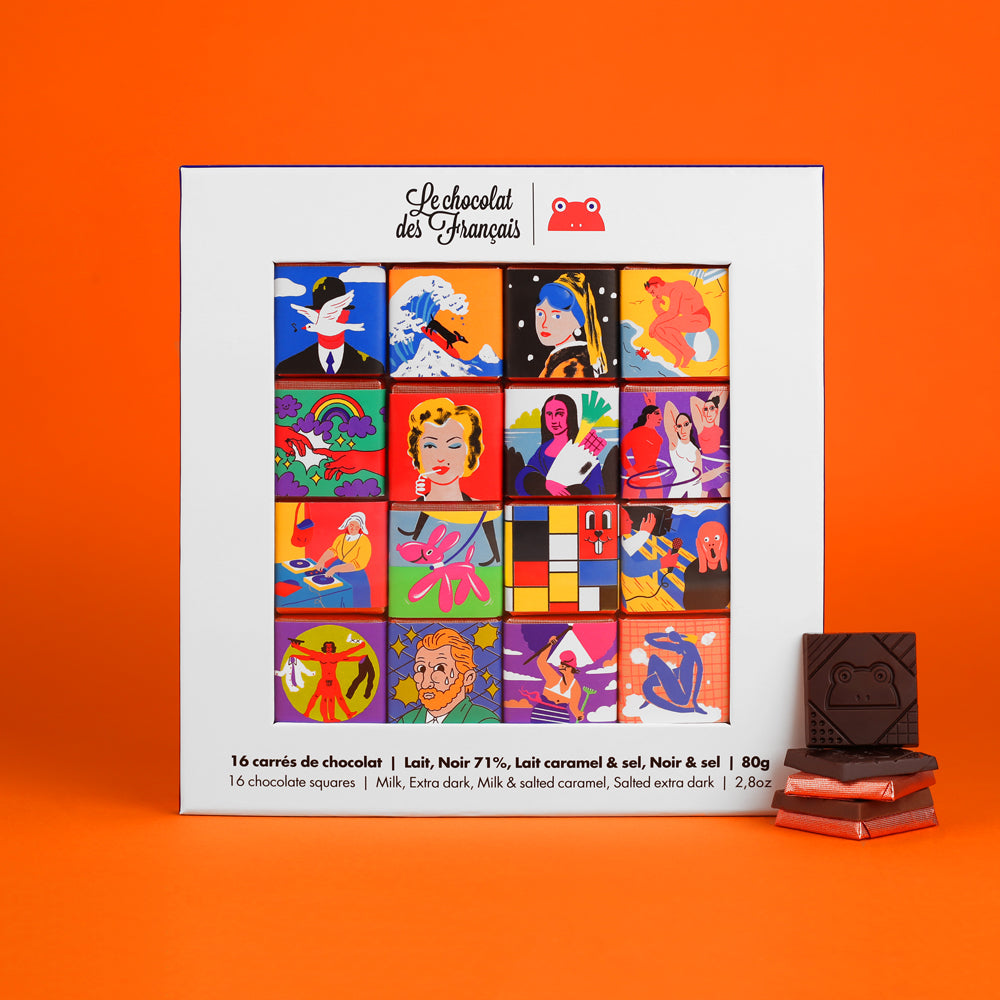 Coffret de 16 carrés de chocolat Histoire de l'art