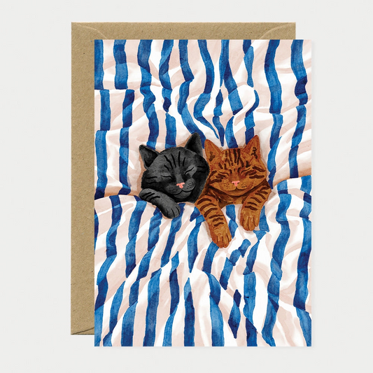 Carte double avec enveloppe - Sleeping cats