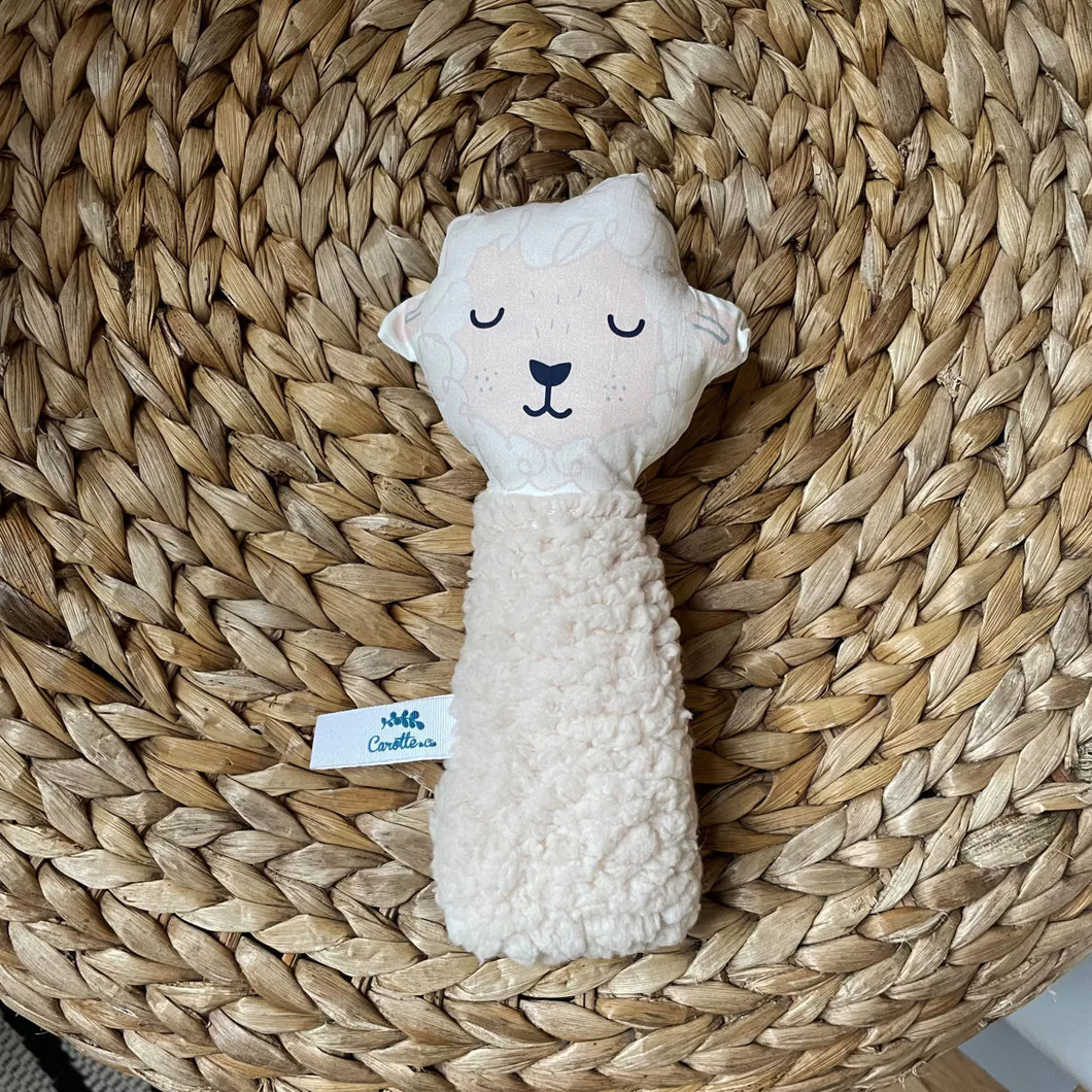 Hochet Mouton Teddy Beige