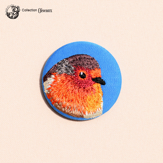 Broche petit format Rouge-gorge