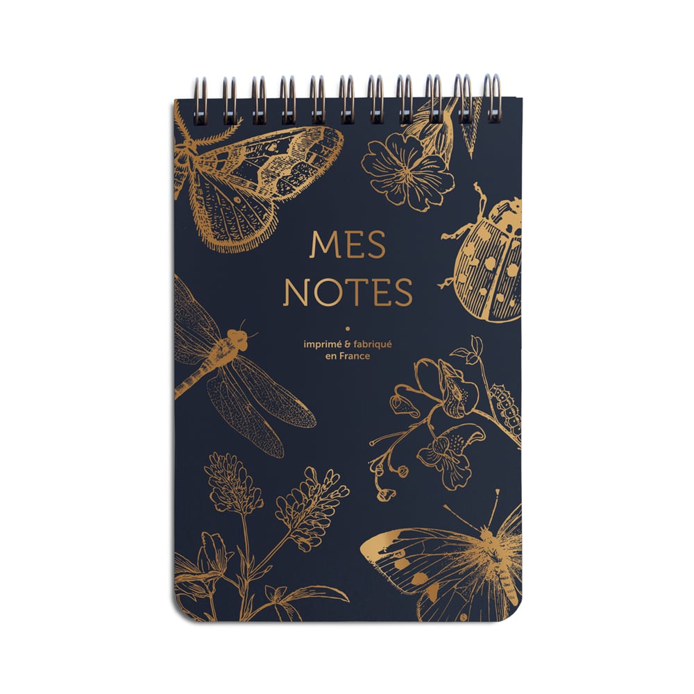 Petit bloc Papillons bleu marine