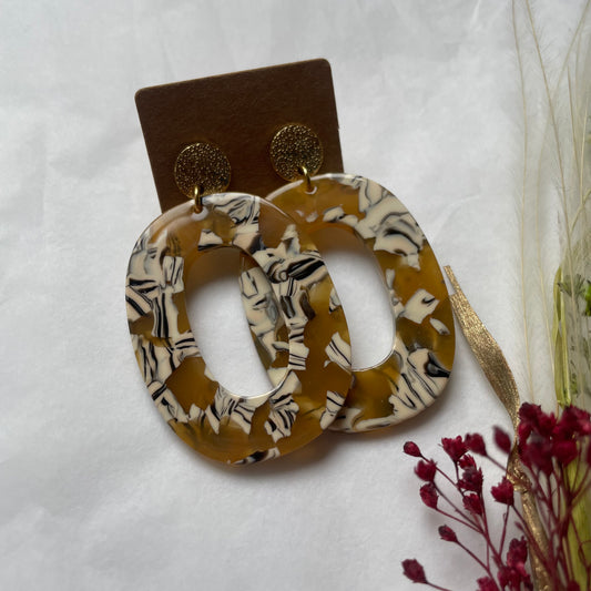 Boucles d’oreilles Alba Léo camel