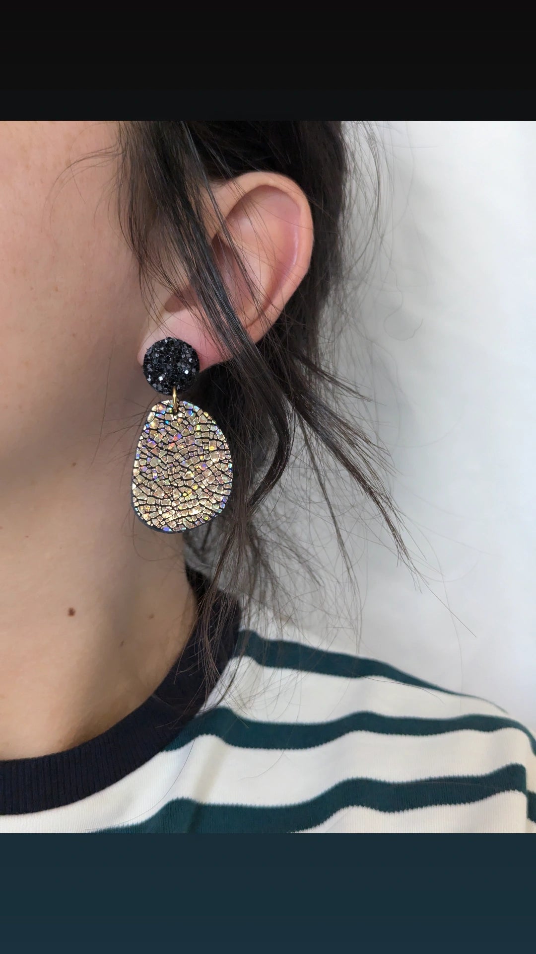 Boucles d'oreilles Venice rainbow craquelé