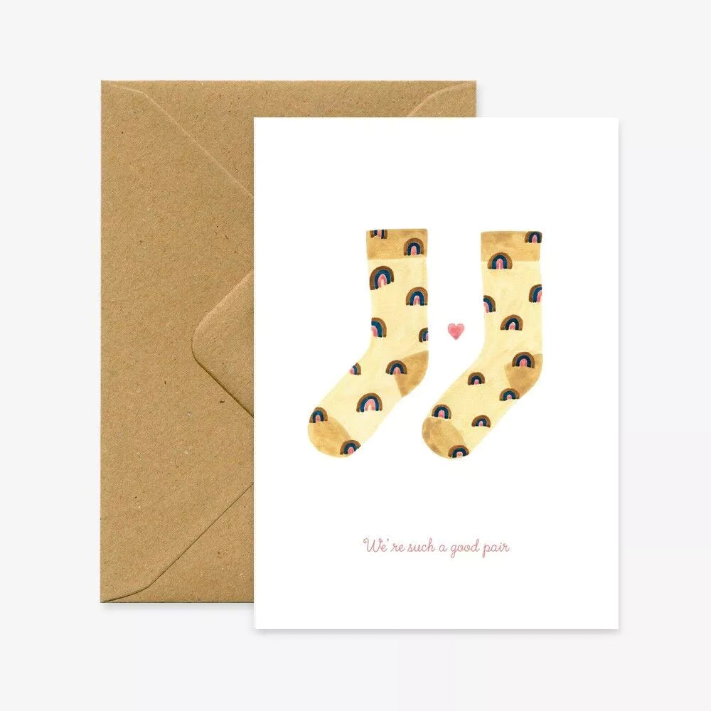 Carte double avec enveloppe - Socks