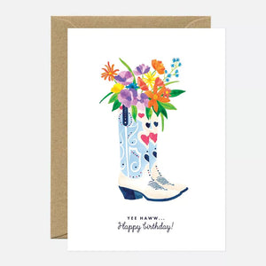 Carte double avec enveloppe - Santiag Bday