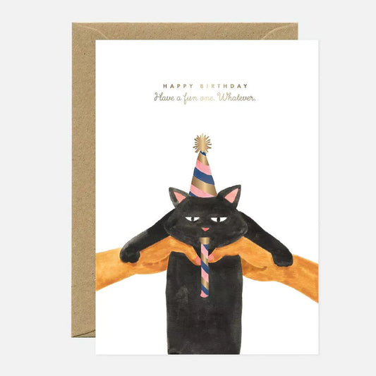 Carte double avec enveloppe - Cat Bday