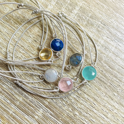 Bracelet Alba Argenté avec pierres semi-précieuses