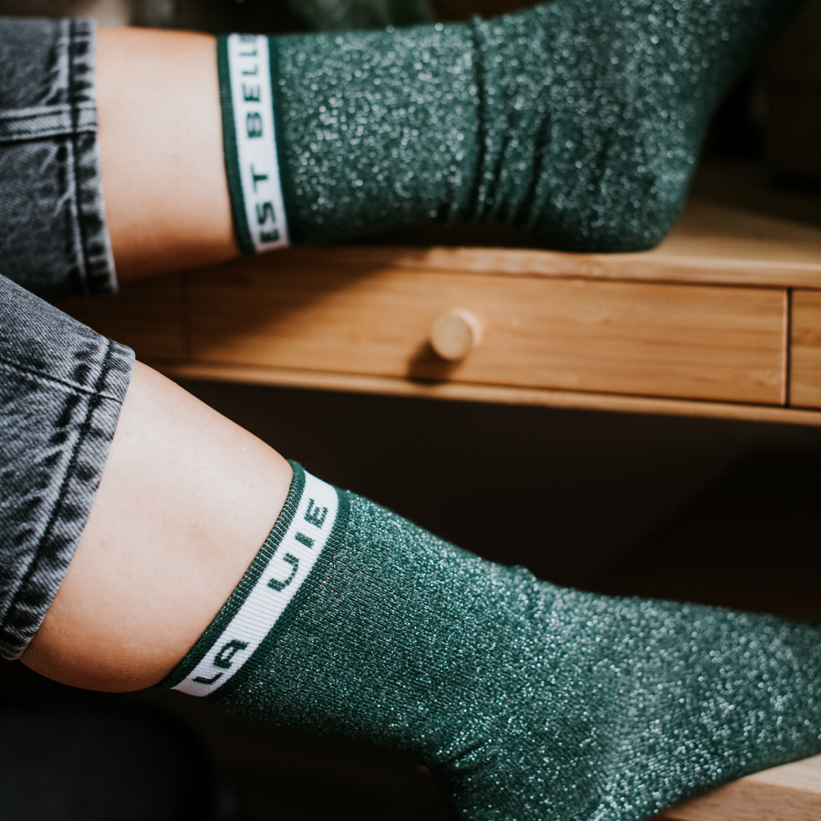 Chaussettes La vie est belle verte T36-41