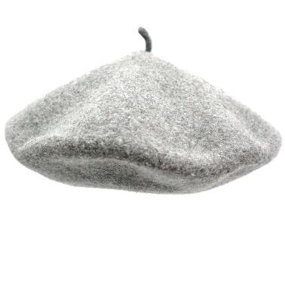 Béret gris chiné 100% laine - TU
