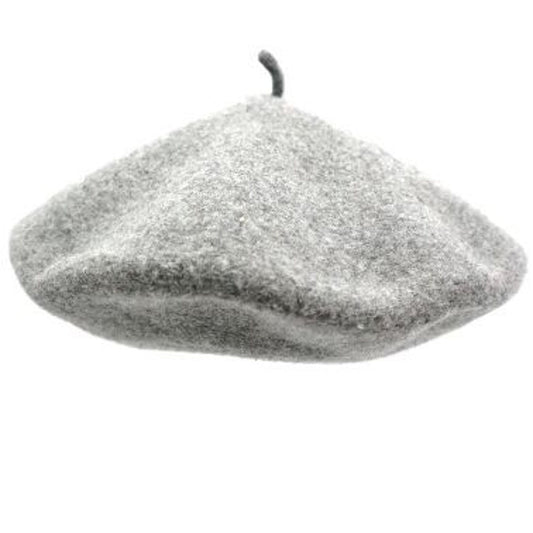 Béret gris chiné 100% laine - TU