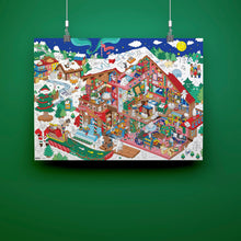 Charger l&#39;image dans la galerie, Poster à stickers Atelier du Père Noël
