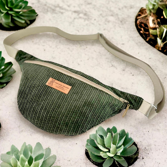 Sac banane - Velours Kaki