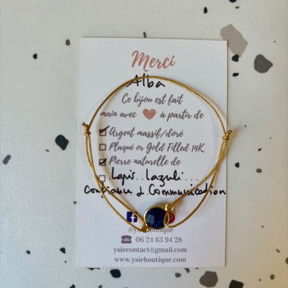 Bracelet Alba doré avec pierres semi-précieuses