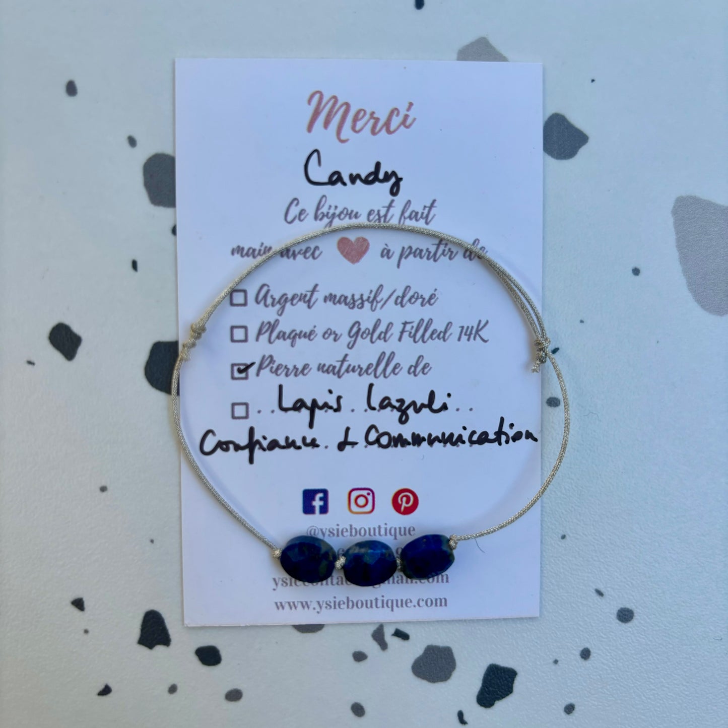 Bracelet Candy argenté avec pierres semi-précieuses