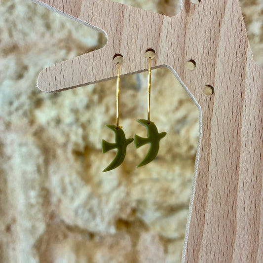 Boucles d’oreilles Flavie kaki