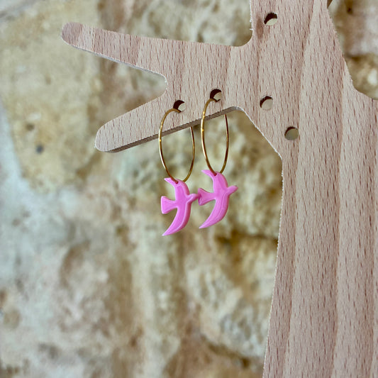 Boucles d’oreilles Flavie rose