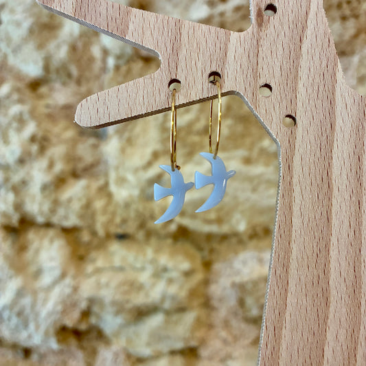 Boucles d’oreilles Flavie bleu gris