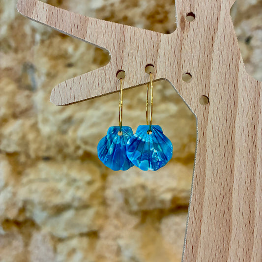 Boucles d’oreilles Ariel bleu