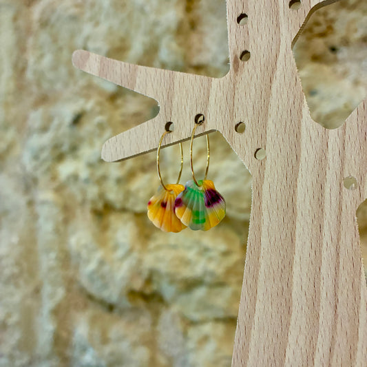 Boucles d’oreilles Ariel multicolore jaune