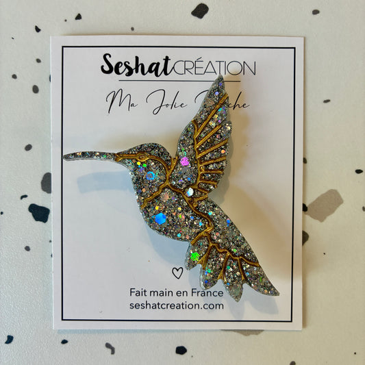 Broche Bird argenté