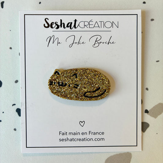 Broche Chat Doré