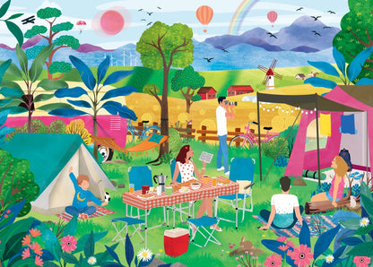 Puzzle L’été au camping 1500 pièces