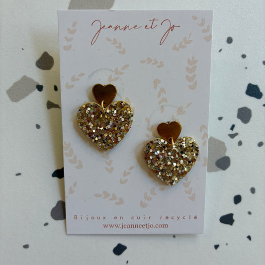 Boucles d’oreilles Aïko glitter or