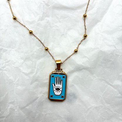 Collier Main bleu ciel