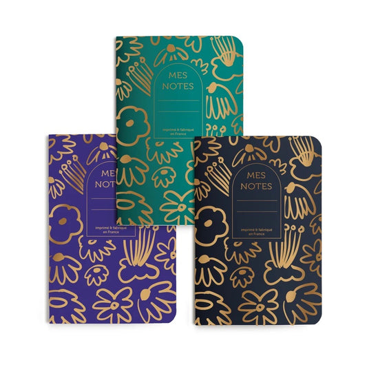 Trio petits carnets Big Flowers
