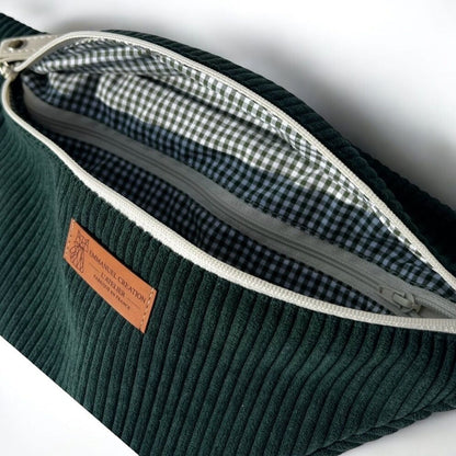 Sac banane - Velours Vert sapin