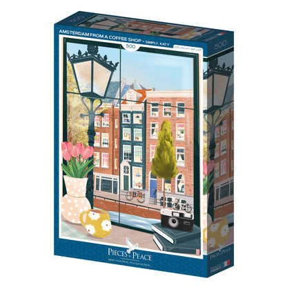 Puzzle Amsterdam from a coffee shop 500 pièces