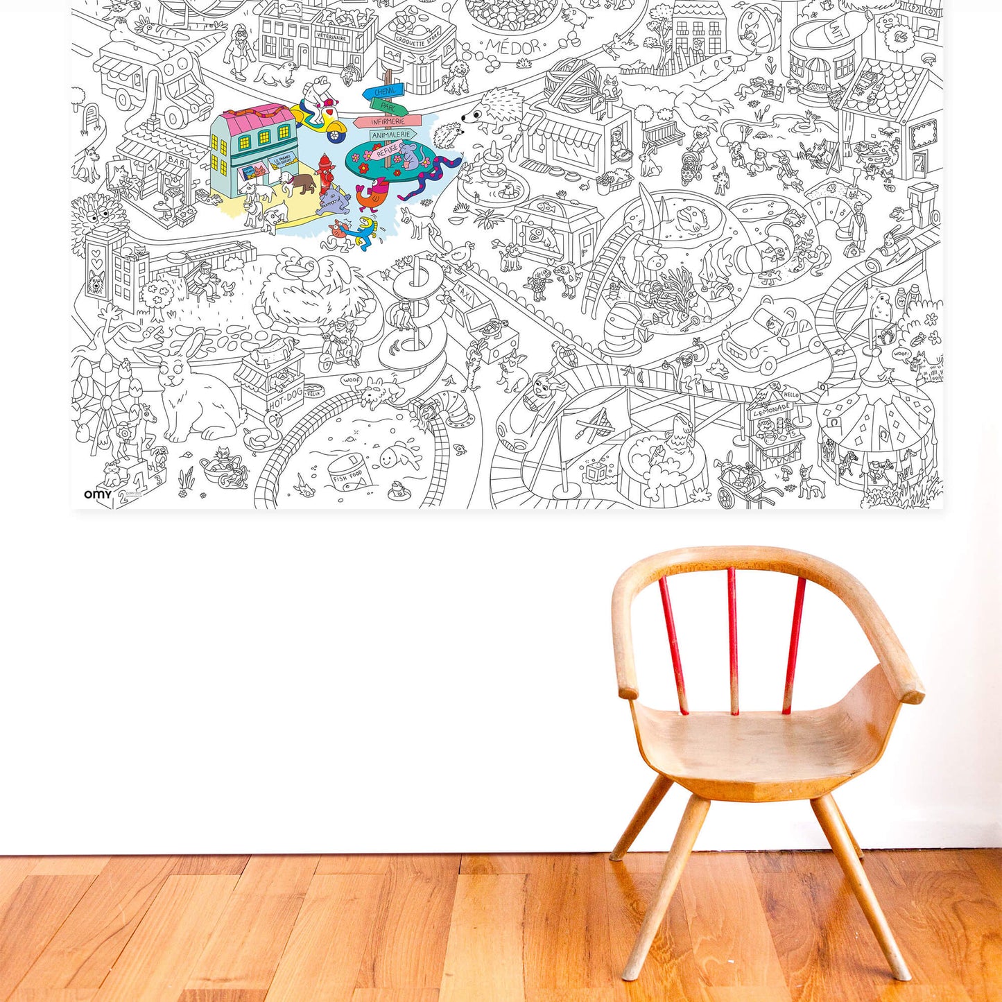 Poster à colorier Animal city