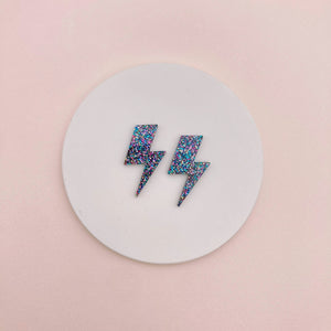 Boucles d’oreilles puces Éclairs multicolores