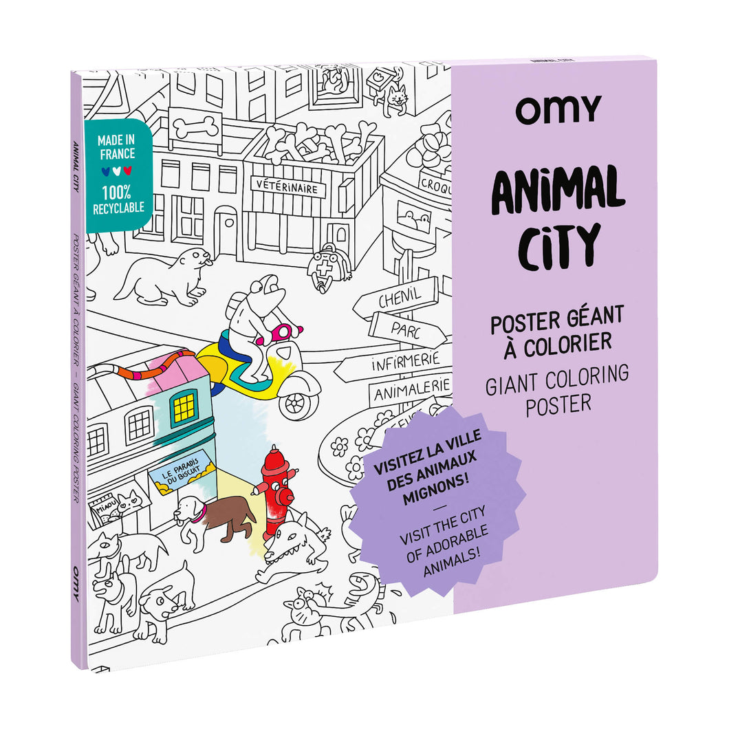 Poster à colorier Animal city