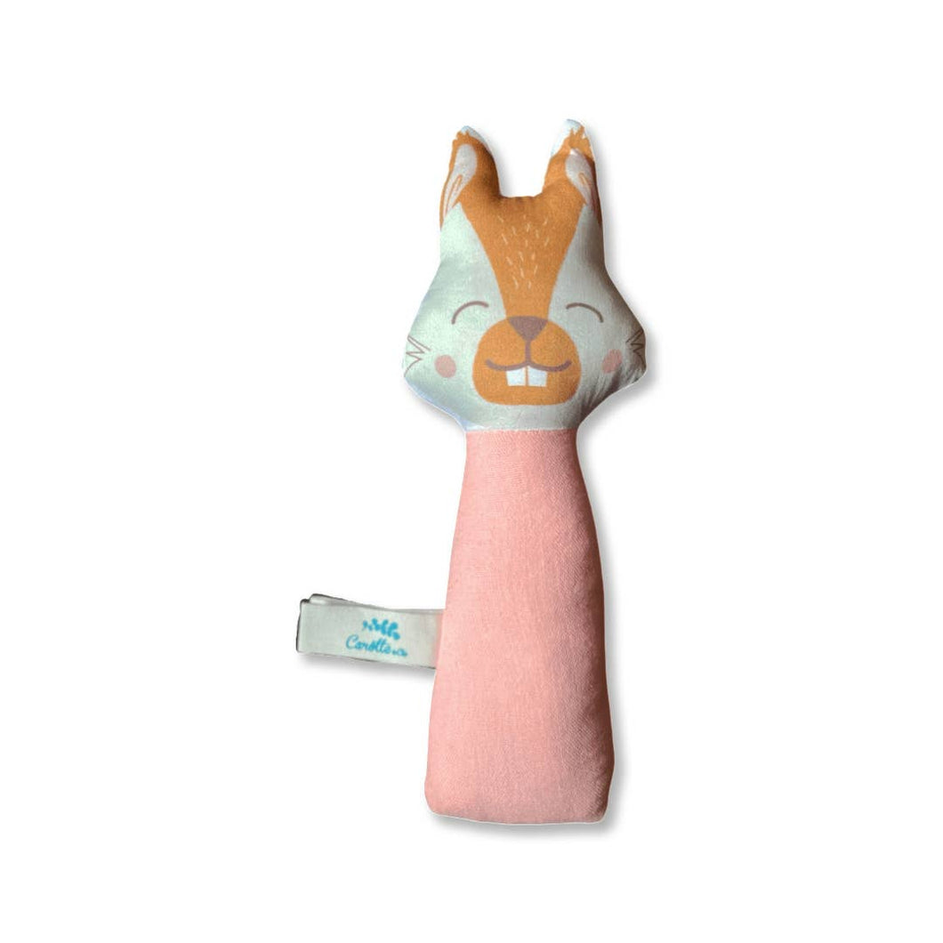 Hochet Écureuil rose