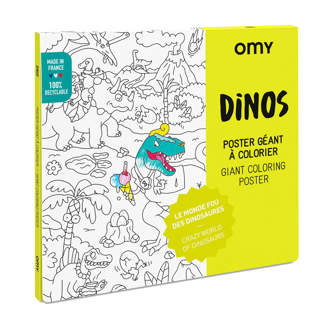 Poster à colorier Dinos