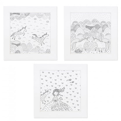 Kit créatif Mes tableaux Licornes à colorier