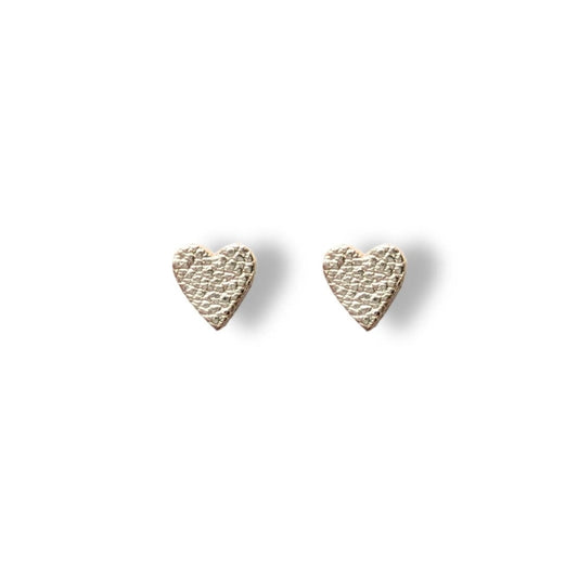 Boucles d’oreilles Puce Coeur blanc et or