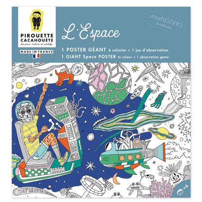 Poster géant à colorier Espace