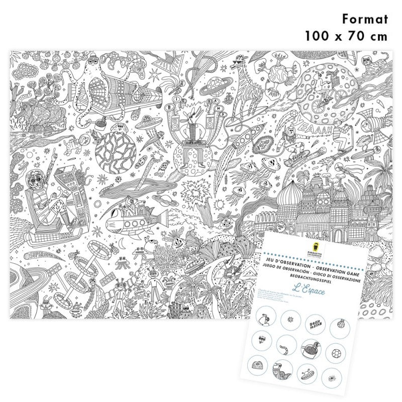 Poster géant à colorier Espace