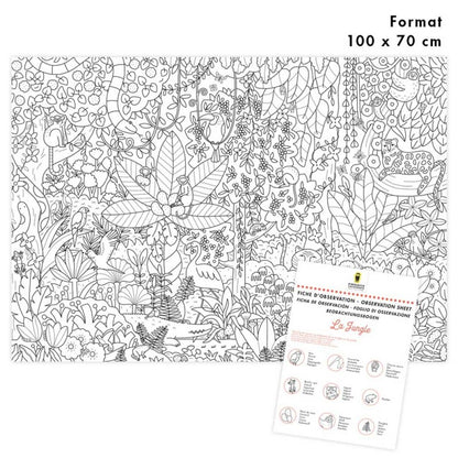 Poster géant à colorier Jungle