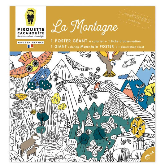 Poster géant à colorier Montagne